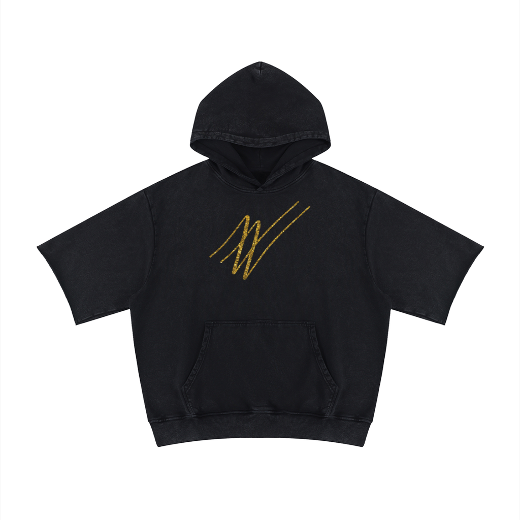 Unisex Mineral Wash Short Sleeve Hoodie