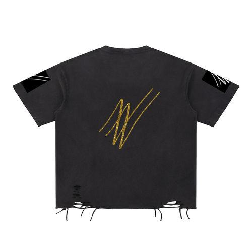 Snow Washed Raw-Hem T-Shirt