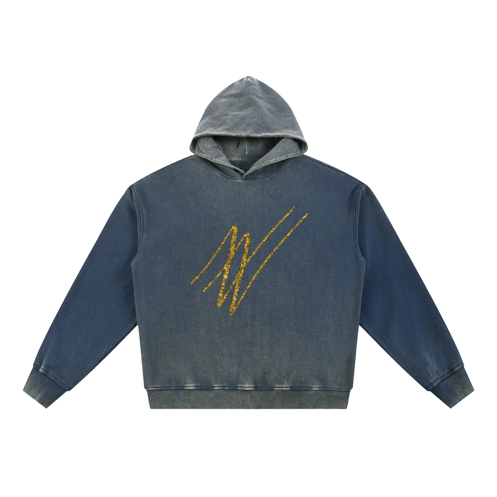 Vintage Washed Gradient Fleece Hoodie